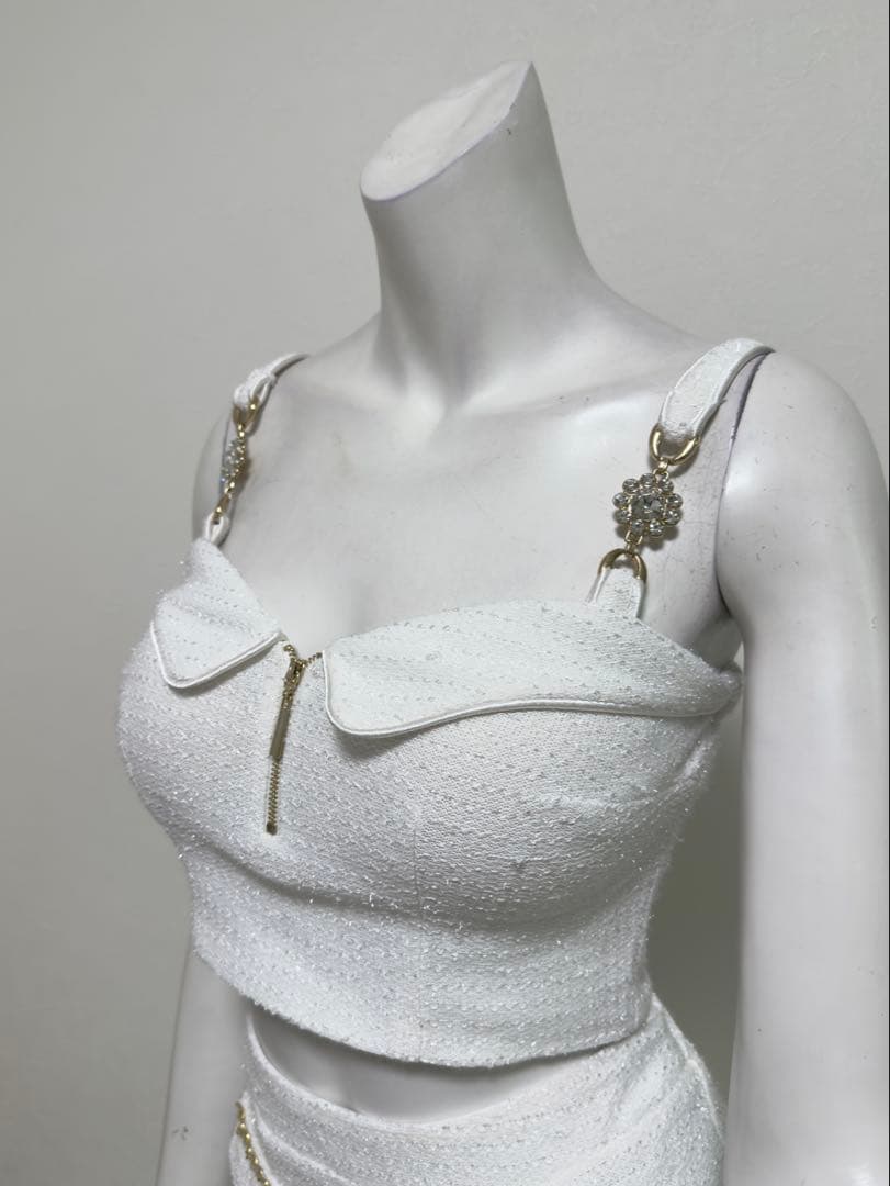 anストレッチありセットアップ・ツイードドレス