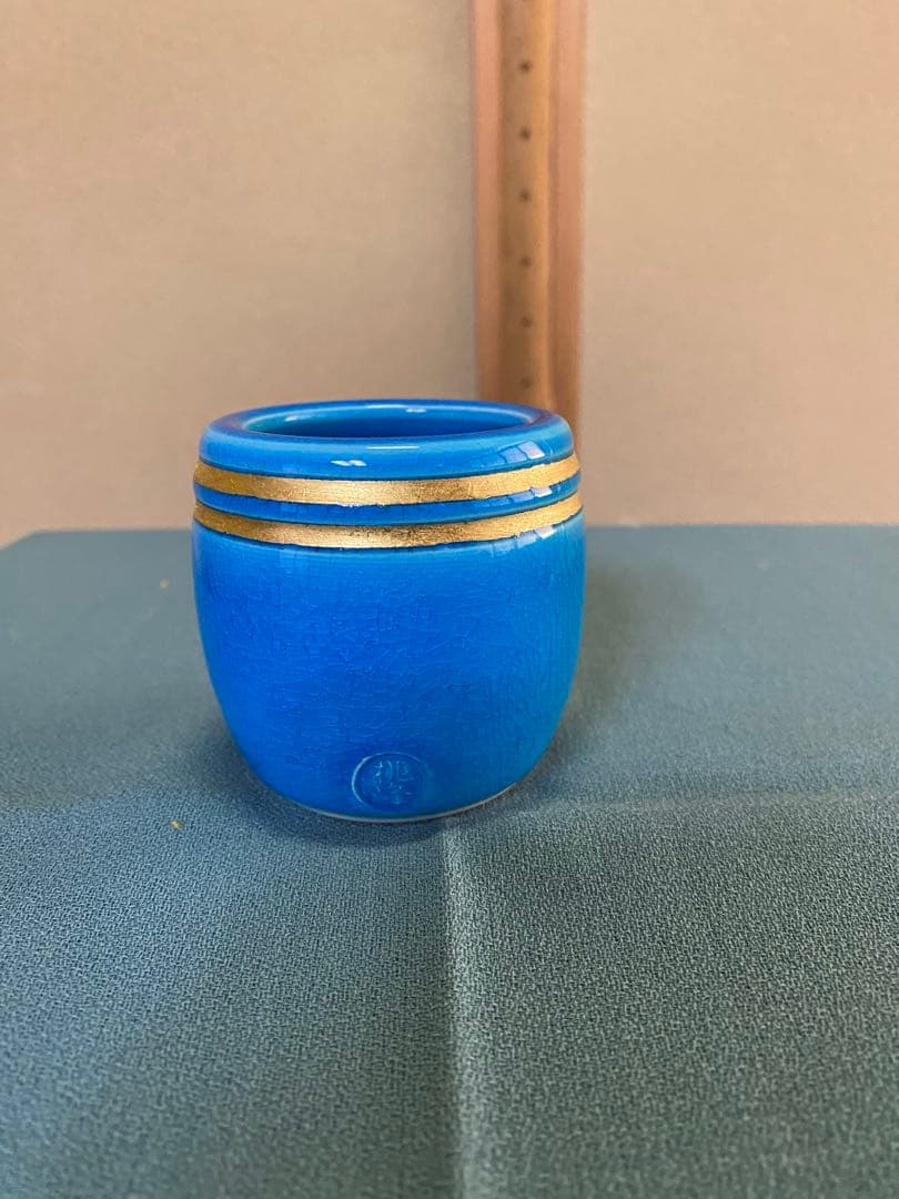 茶道具/皆具 手塚桃峰 『浅黄交趾 末広』京焼