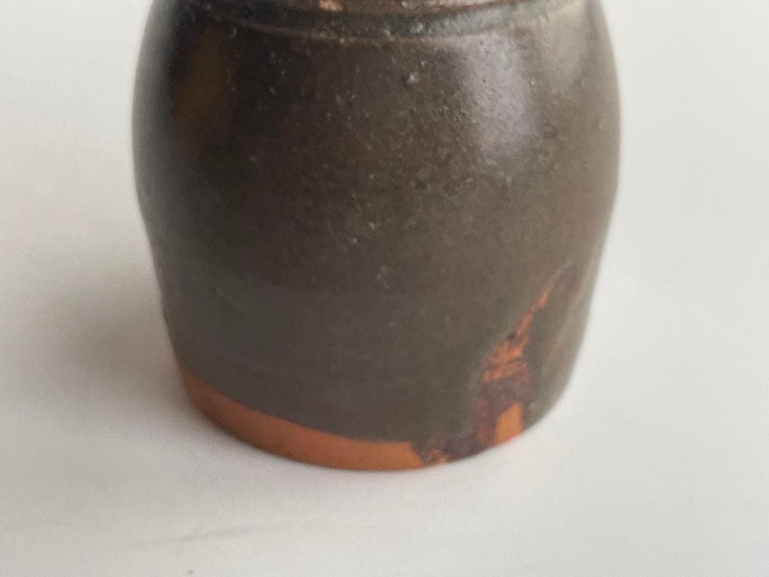 骨董　アンティーク　琉球古陶　沖縄　酒器　褐釉徳利　一輪挿し　渡名喜瓶　嘉瓶