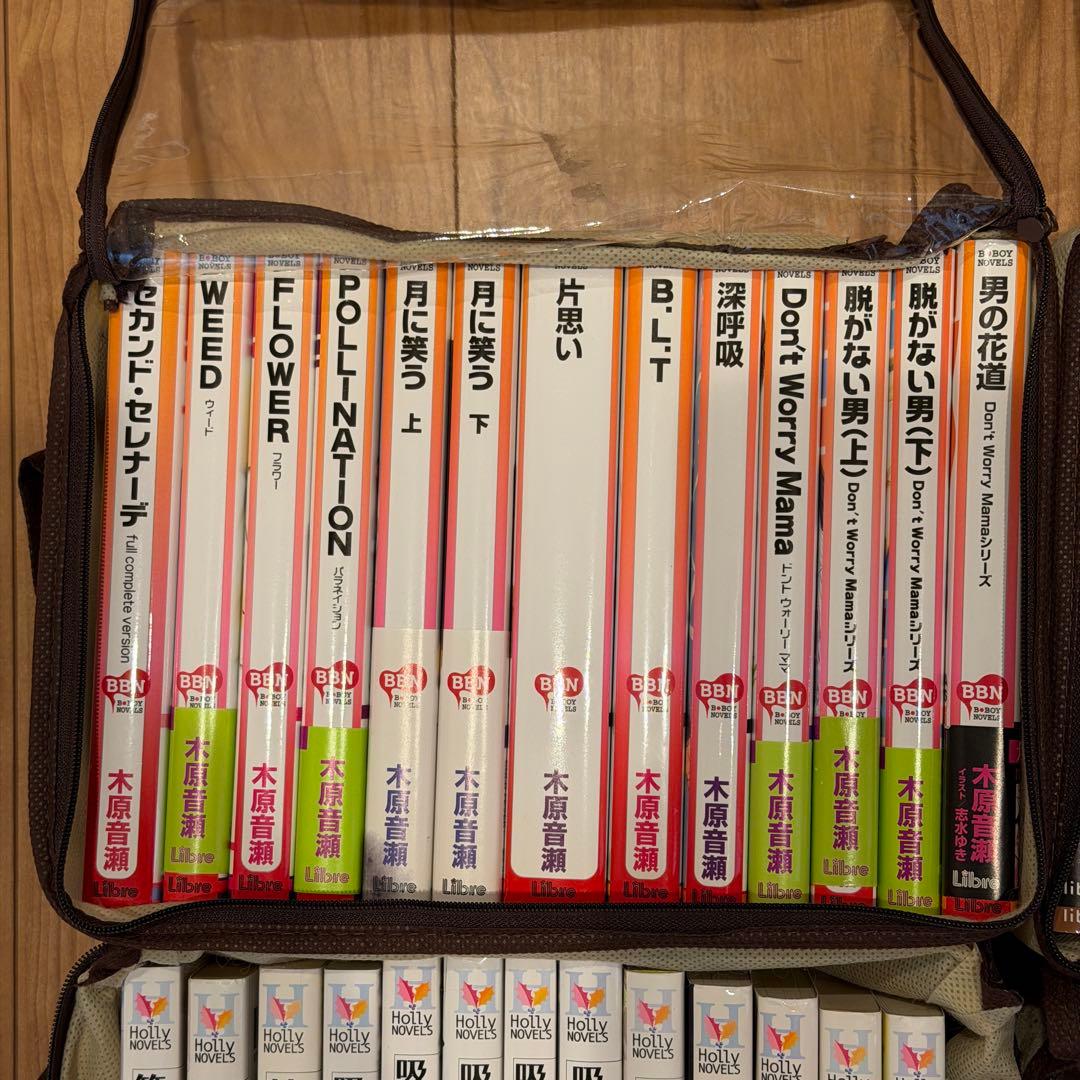 木原音瀬51冊、同人誌約30冊、ドラマCD