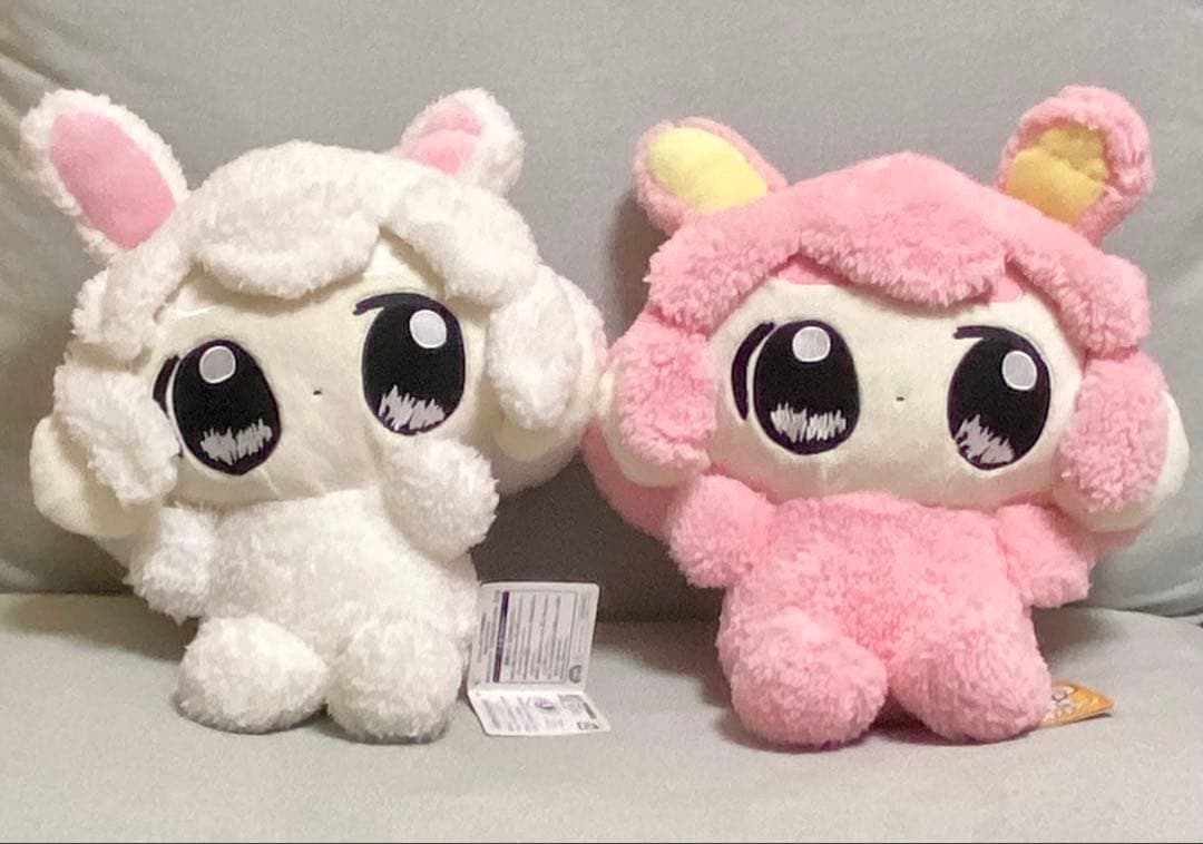 おもちエイリアン うさ耳 BIG ぬいぐるみ 全2種セット ピンク 白 タグあり