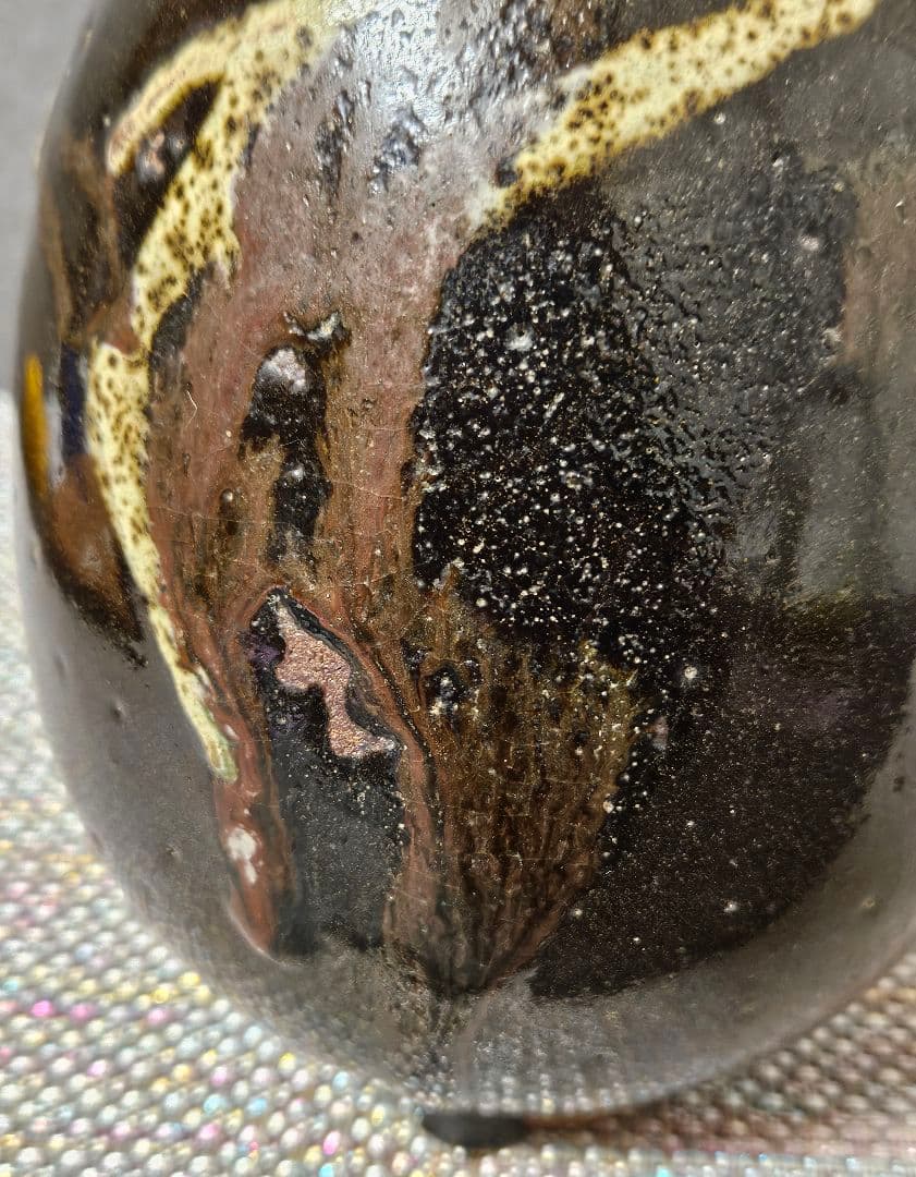 古代中国陶器　明代明朝　磁州窯系 徳利　瓶　壺　花入れ　茶道具　高さ19.5cm