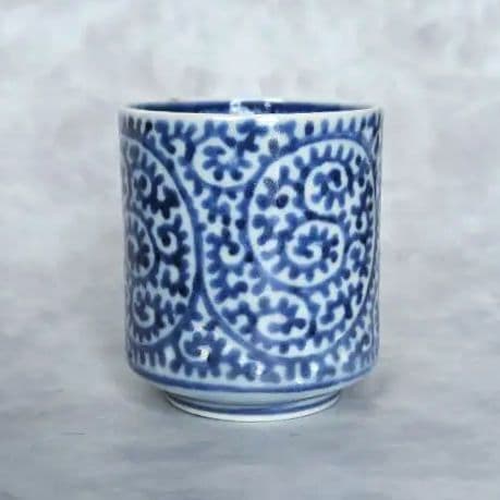 古伊万里　染付　蛸唐草　小猪口　覗き　向付　江戸時代　骨董　金継ぎ　アンティーク