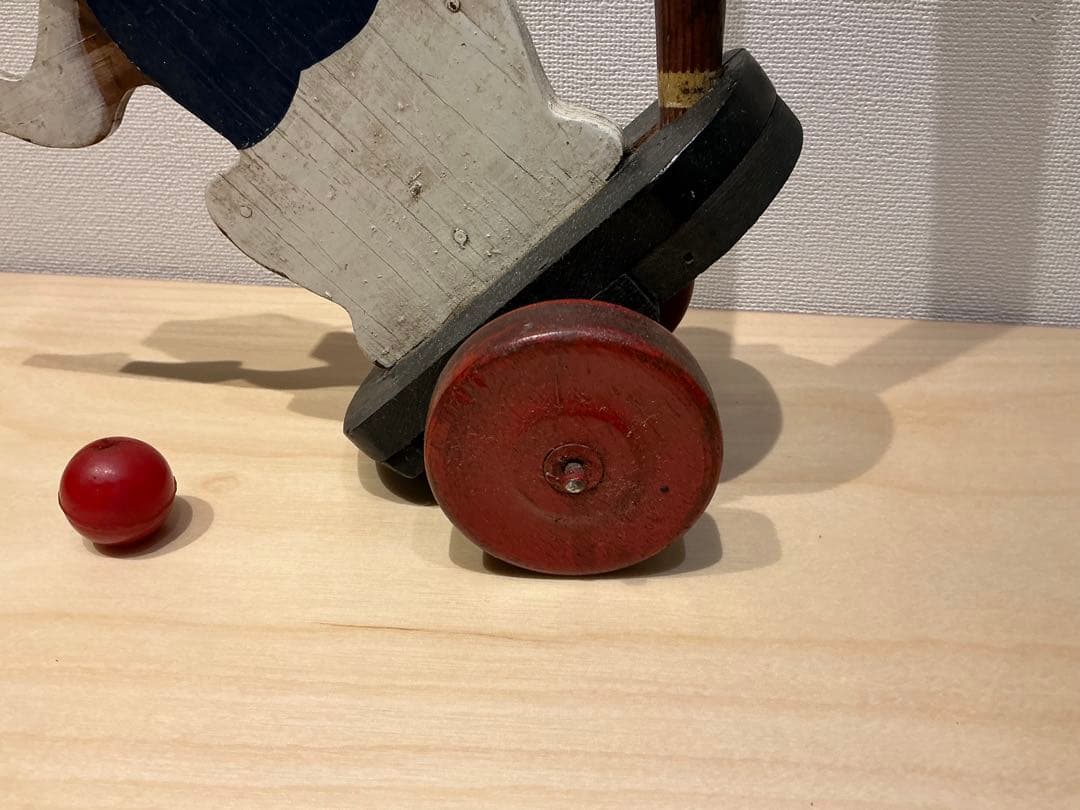 木製・猫のからくり・アンティーク玩具おもちゃ　ねこ　イギリスUSA