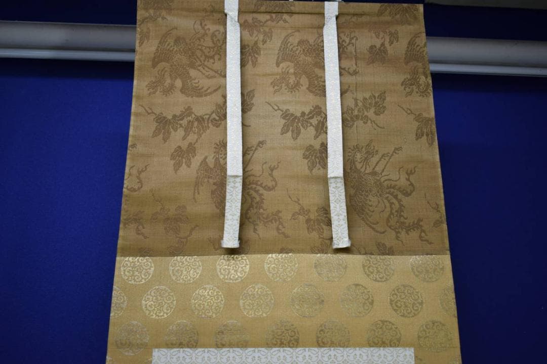 真作/狩野伊川院/達磨大師図/絹表装/桐極箱付/布袋屋掛軸HI-233