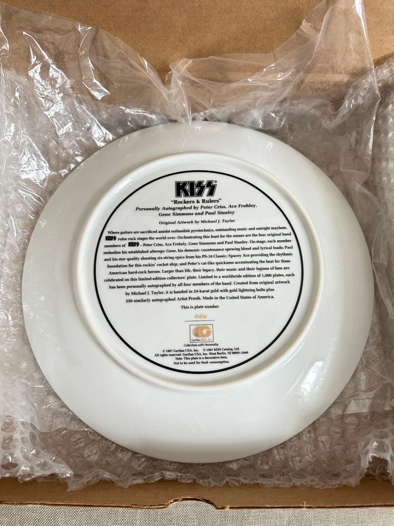超希少サイン入りKISS Rockers &Rulersコレクターズプレート絵皿