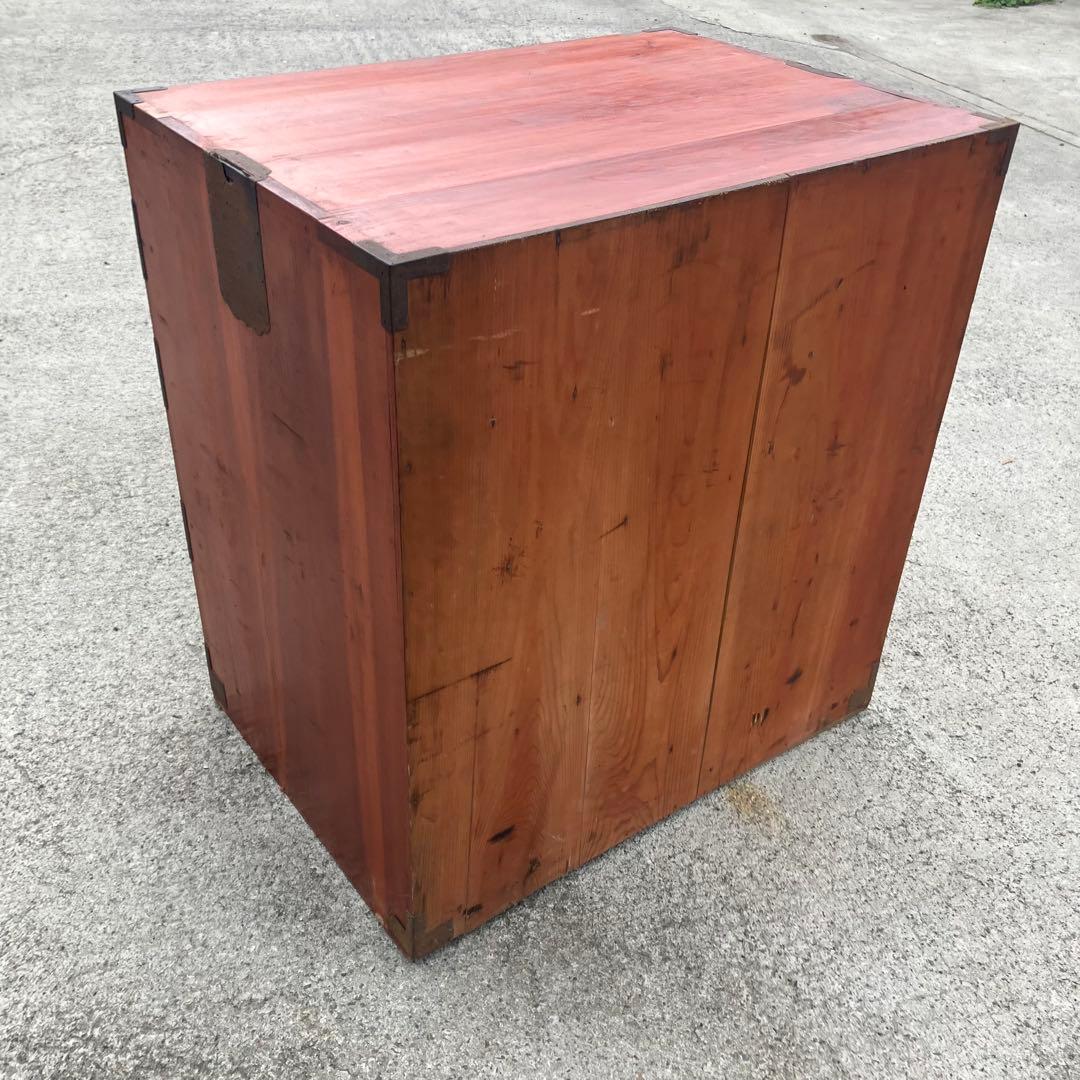 ① 昭和レトロ 古家具 大型 仙台箪笥 4段 引き出し時代箪笥 古家具ビンテージ