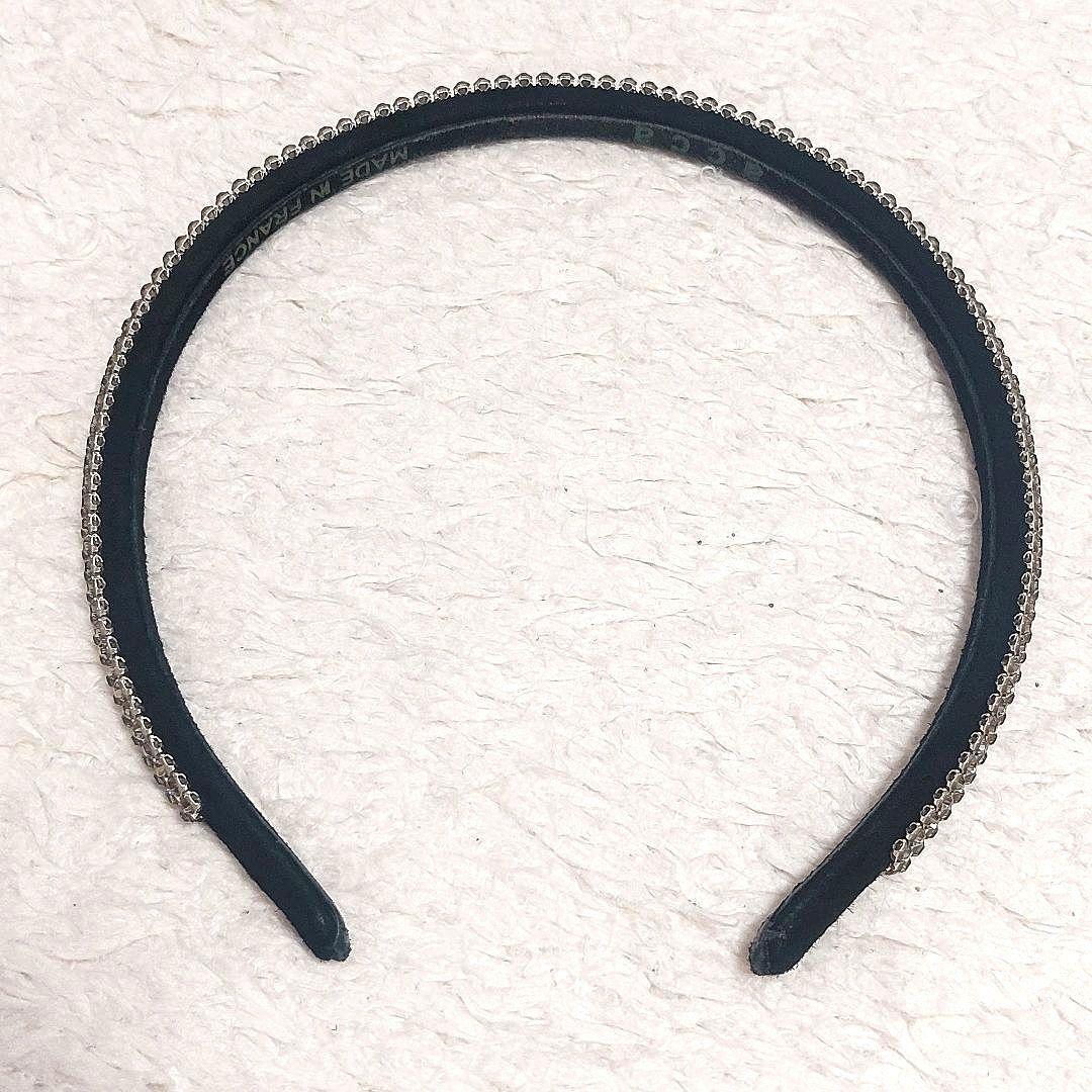 美品 acca 3連 スワロフスキー ラインストーン カチューシャ シルバー黒