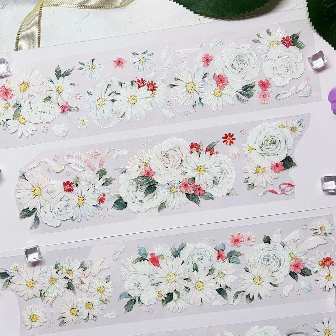 海外マスキングテープ巻売り 素白回乙 フラワー 人物マスキングテープ