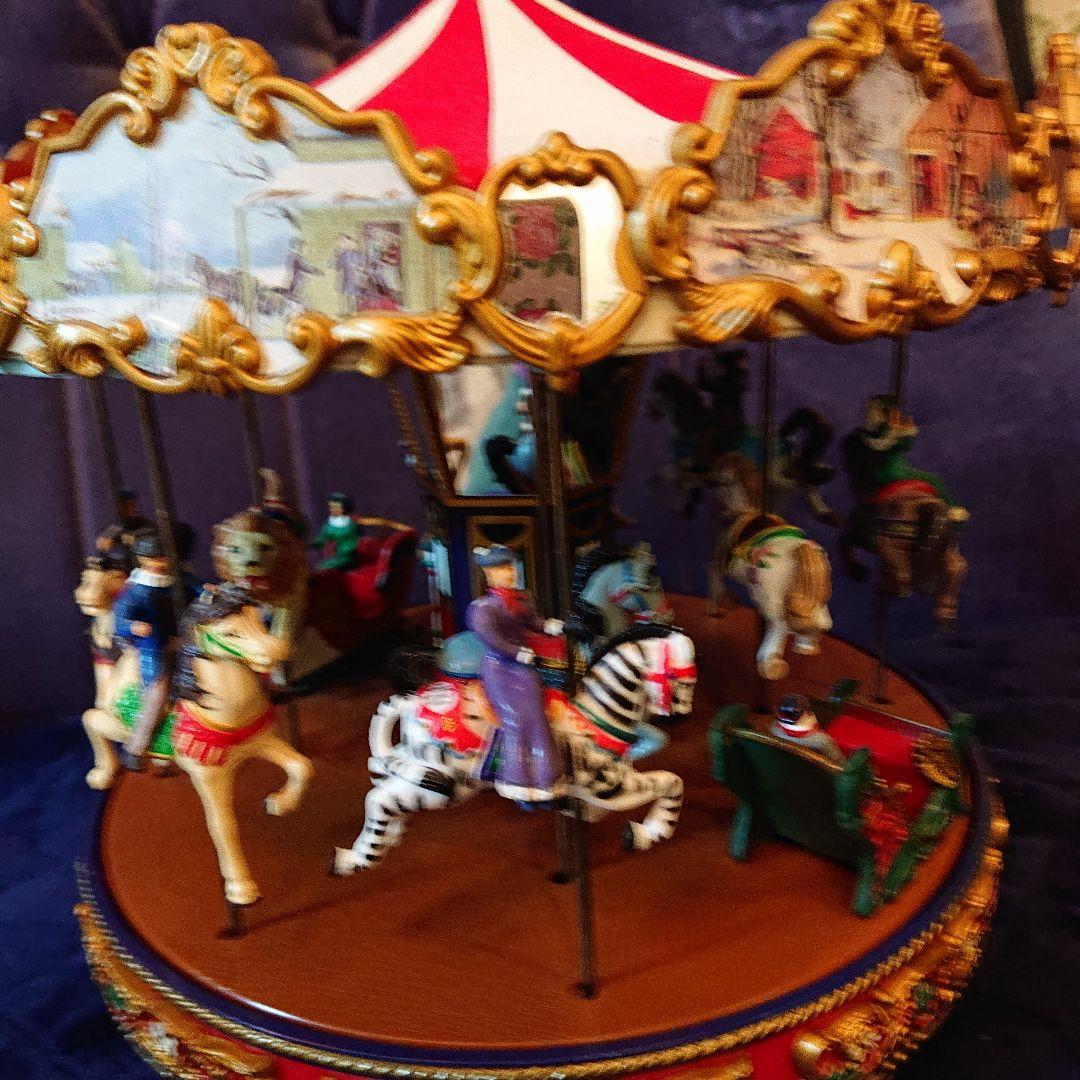 アメリカ☆ミスタークリスマス、メリーゴランドオルゴール☆ゴールドラベル