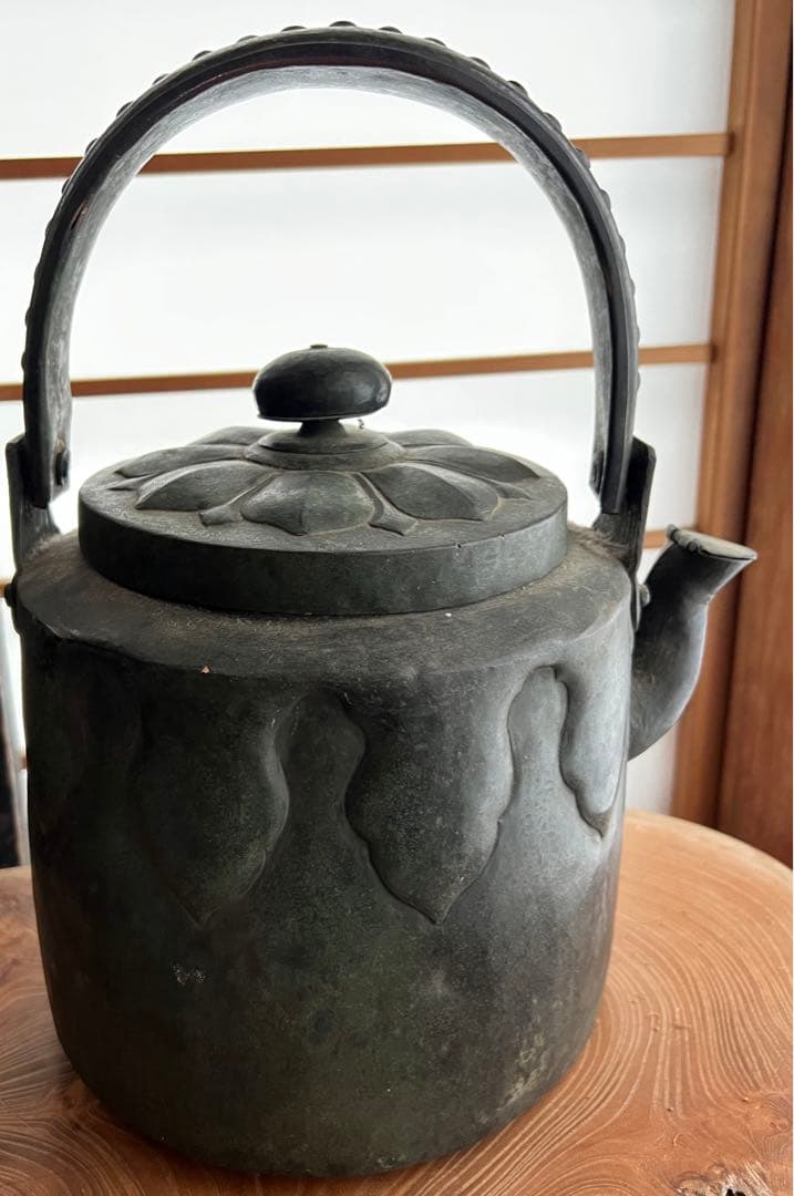 お値下げ　特大サイズ　やかん　薬缶　金属製　アンティーク