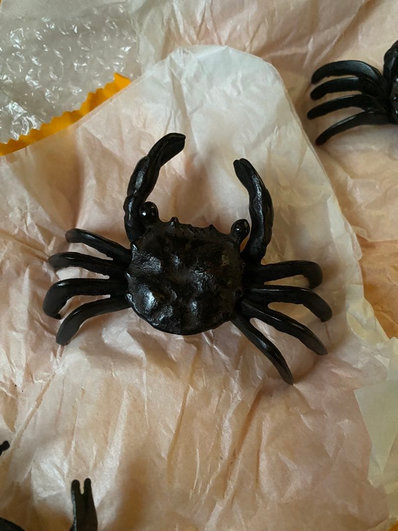 唐銅　ミツ組　蟹