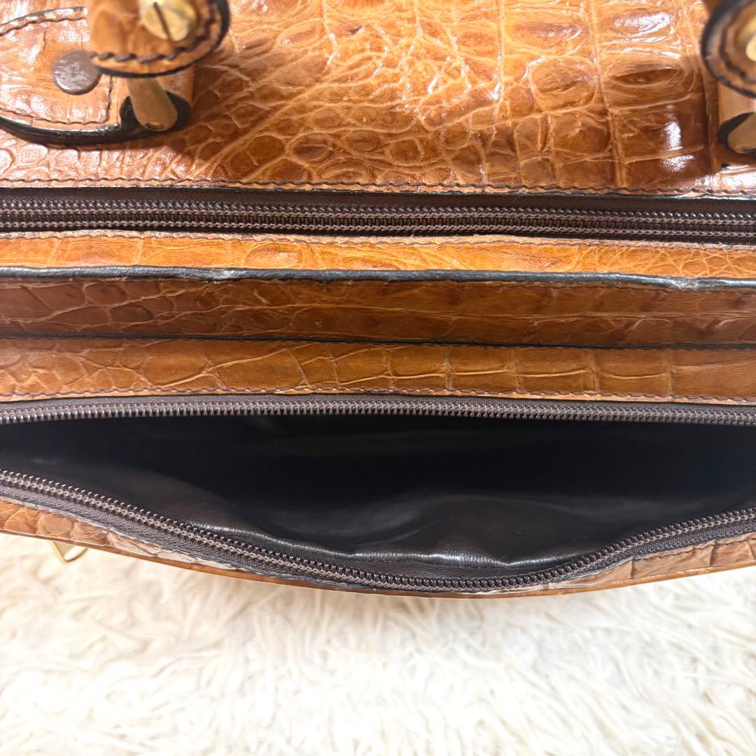 ✨良品✨ バリー　クロコ型押し　ミニボストンバッグ　ビジネスバッグ　ユニセックス