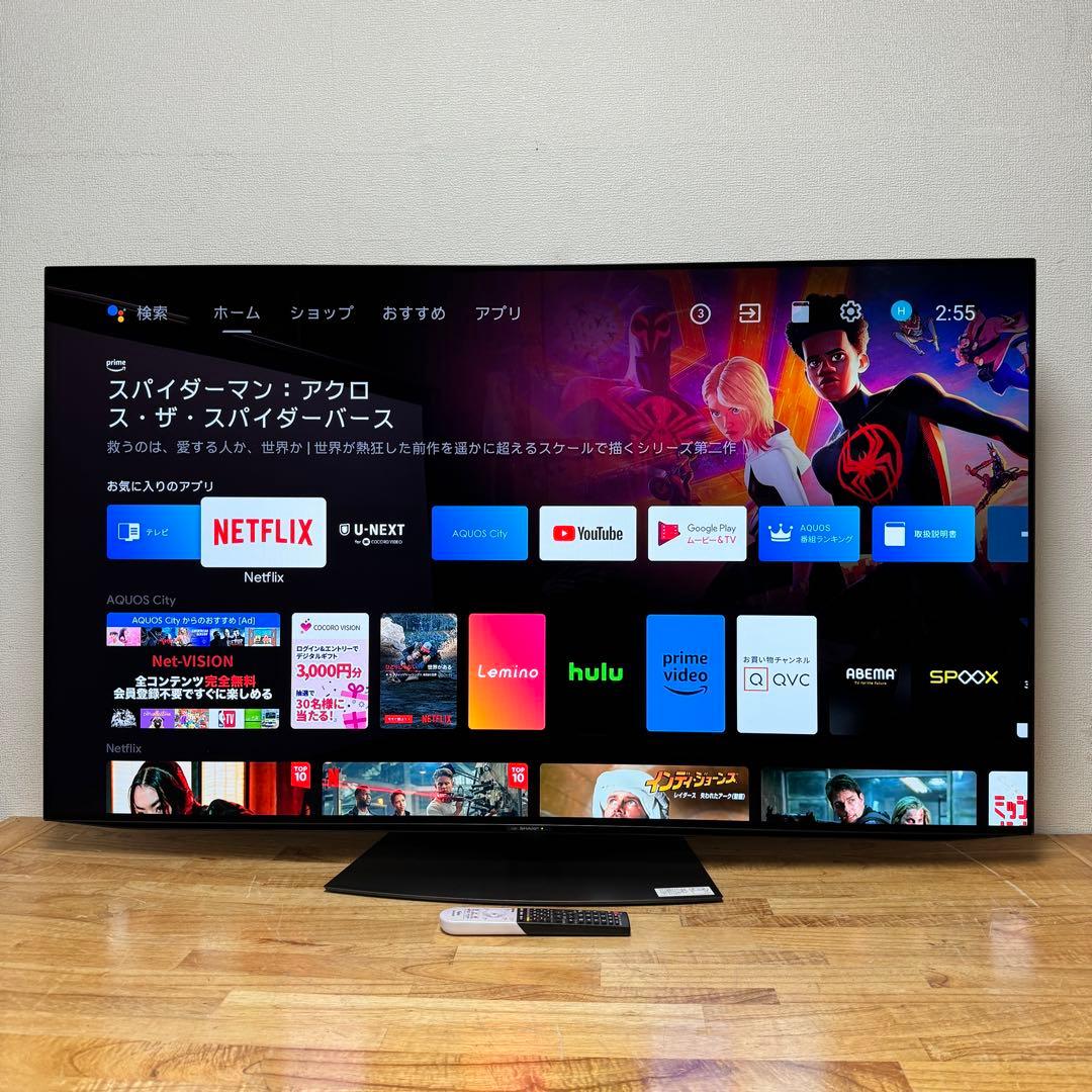 シャープ 60V型 4K液晶テレビ AQUOS 4T-C60DL1 動画アプリ○