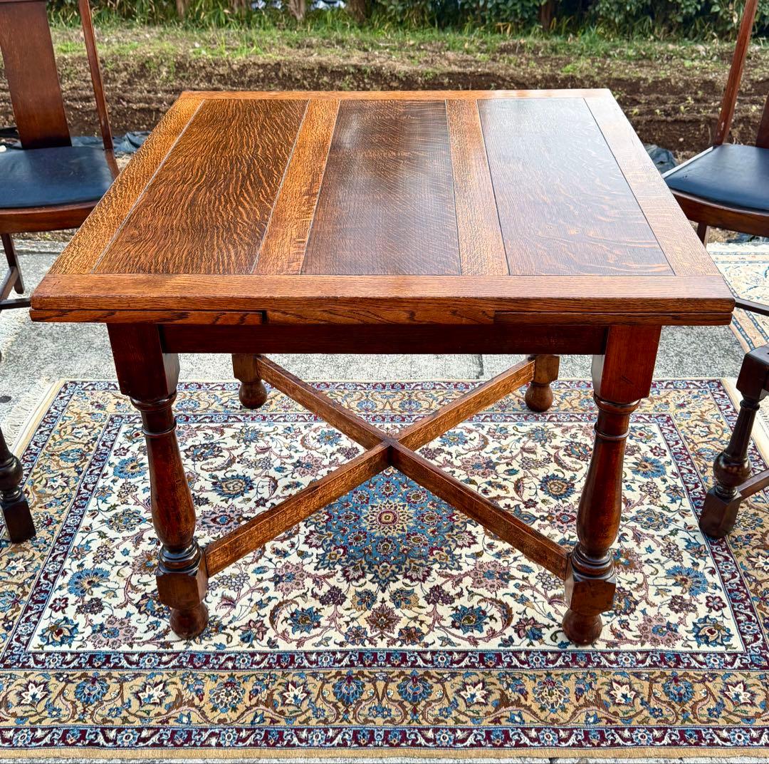 英国ドローリーフ 伸長式テーブル Lloyd's antiques 焼印あり