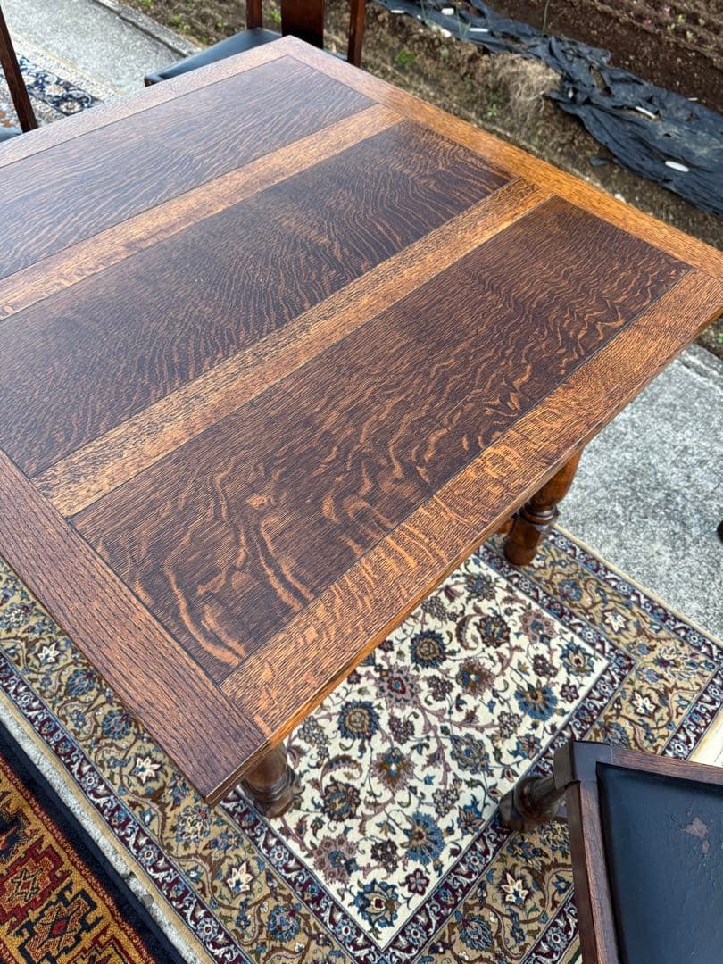 英国ドローリーフ 伸長式テーブル Lloyd's antiques 焼印あり