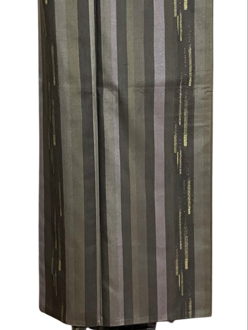 結城紬 はたおり娘 小紋 正絹 縦縞 美品 イ6477