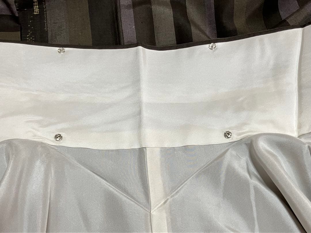 結城紬 はたおり娘 小紋 正絹 縦縞 美品 イ6477