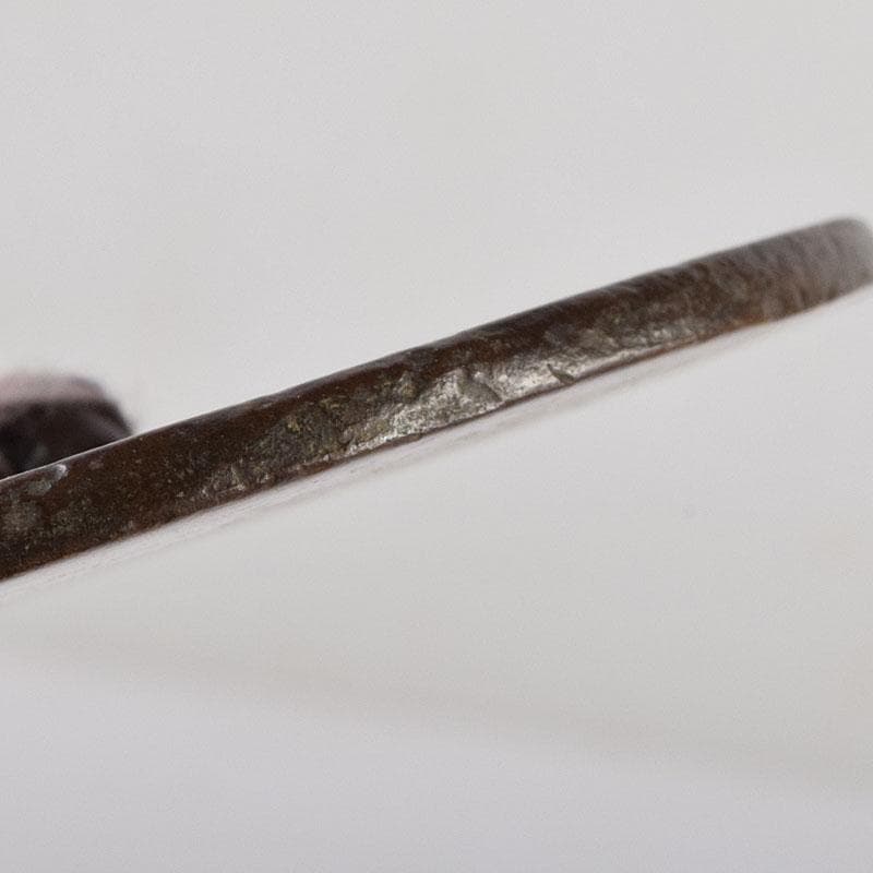 中国　古銅青銅　銅鏡　古鏡　紙鎮　文鎮　時代箱　M　R9324