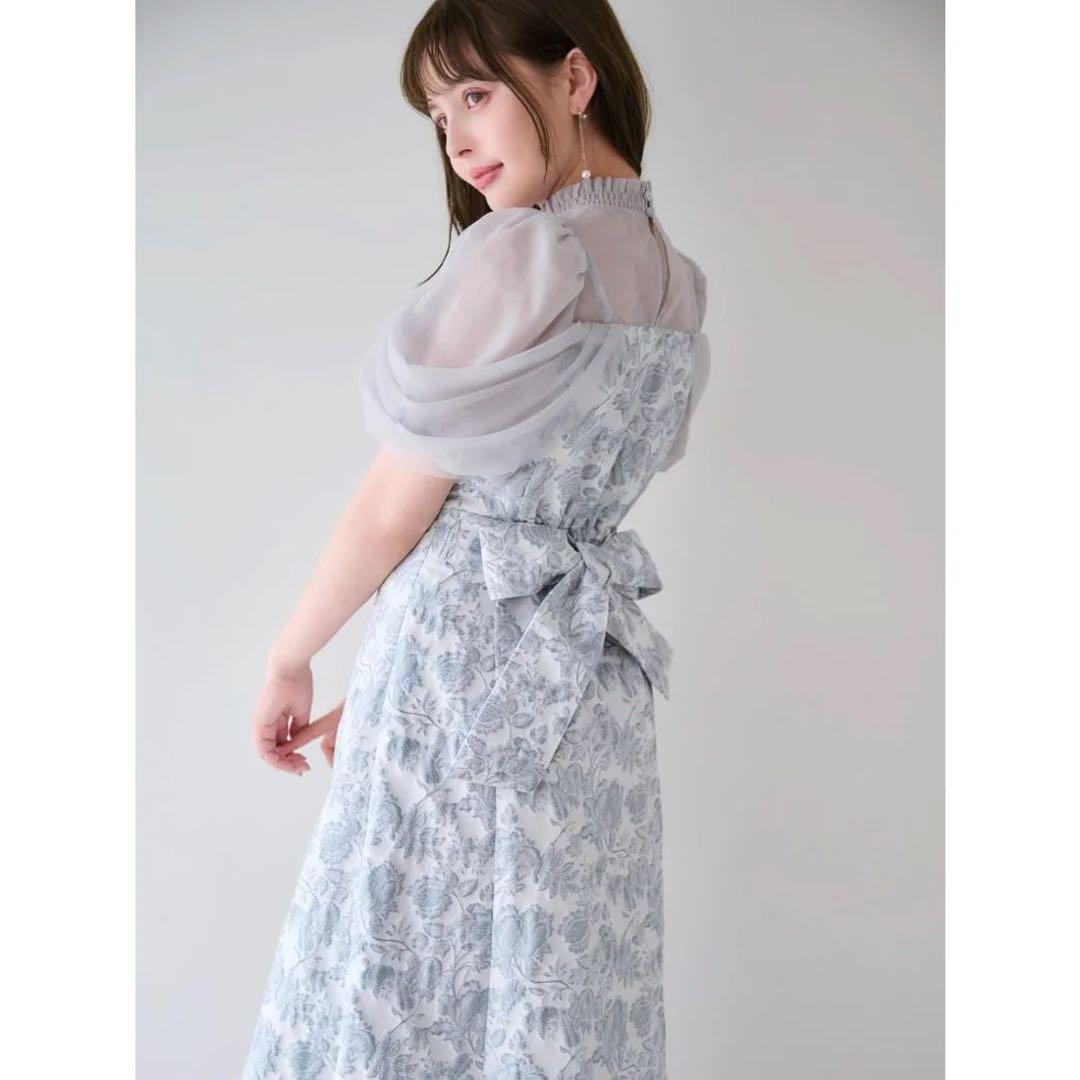 dazzlin シアーベールジャガードワンピース （オフホワイト）