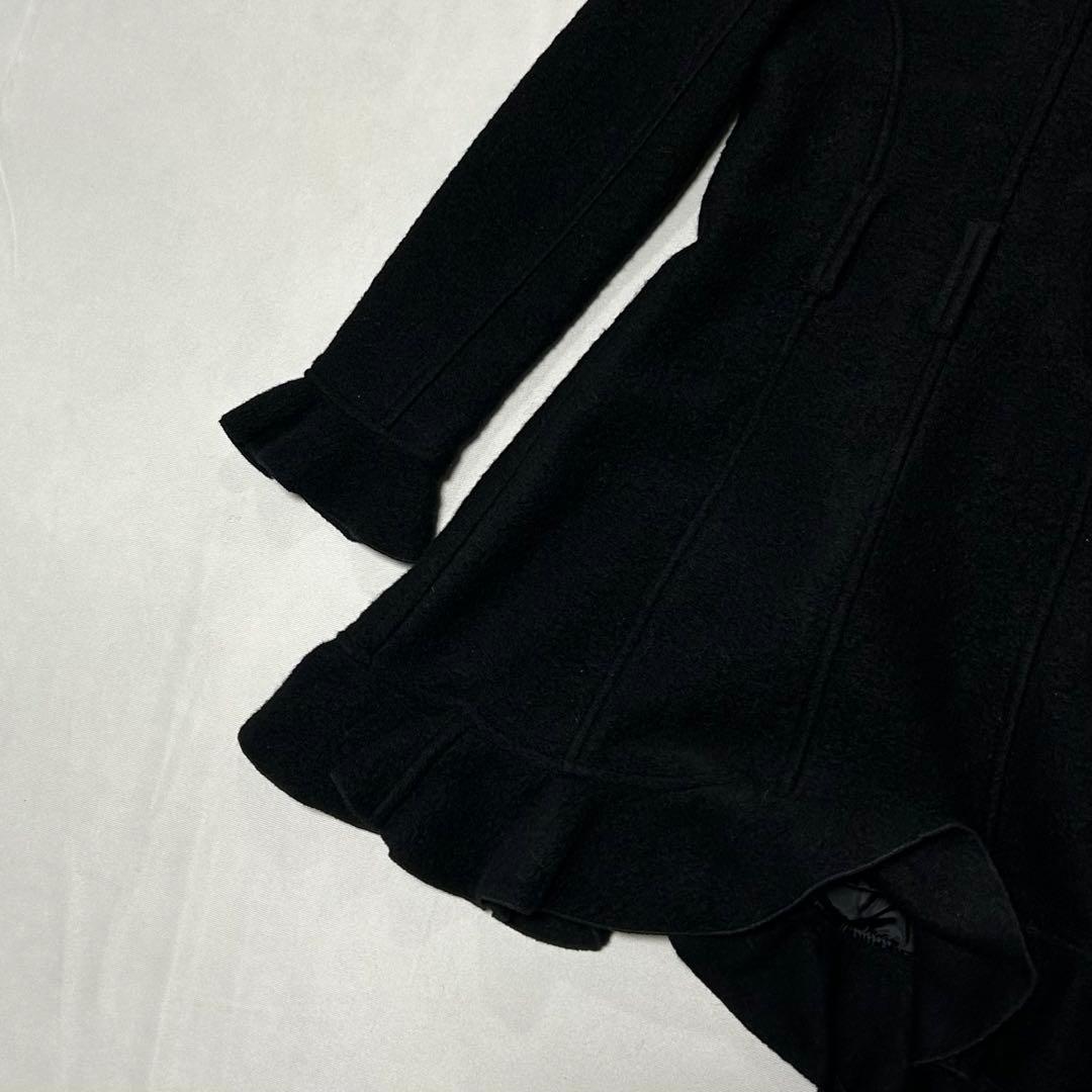 00s イタリア製 ウールフリルコート ダブルジップ ロリータ ゴシック ロック