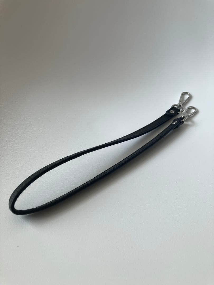 GANZOレザー巾着バッグ　ブラック