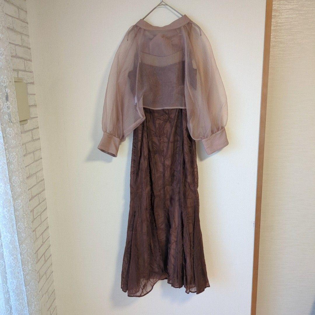 極美品 カナ ボウタイ リボン ボレロ ワンピース M 結婚式 オケージョン