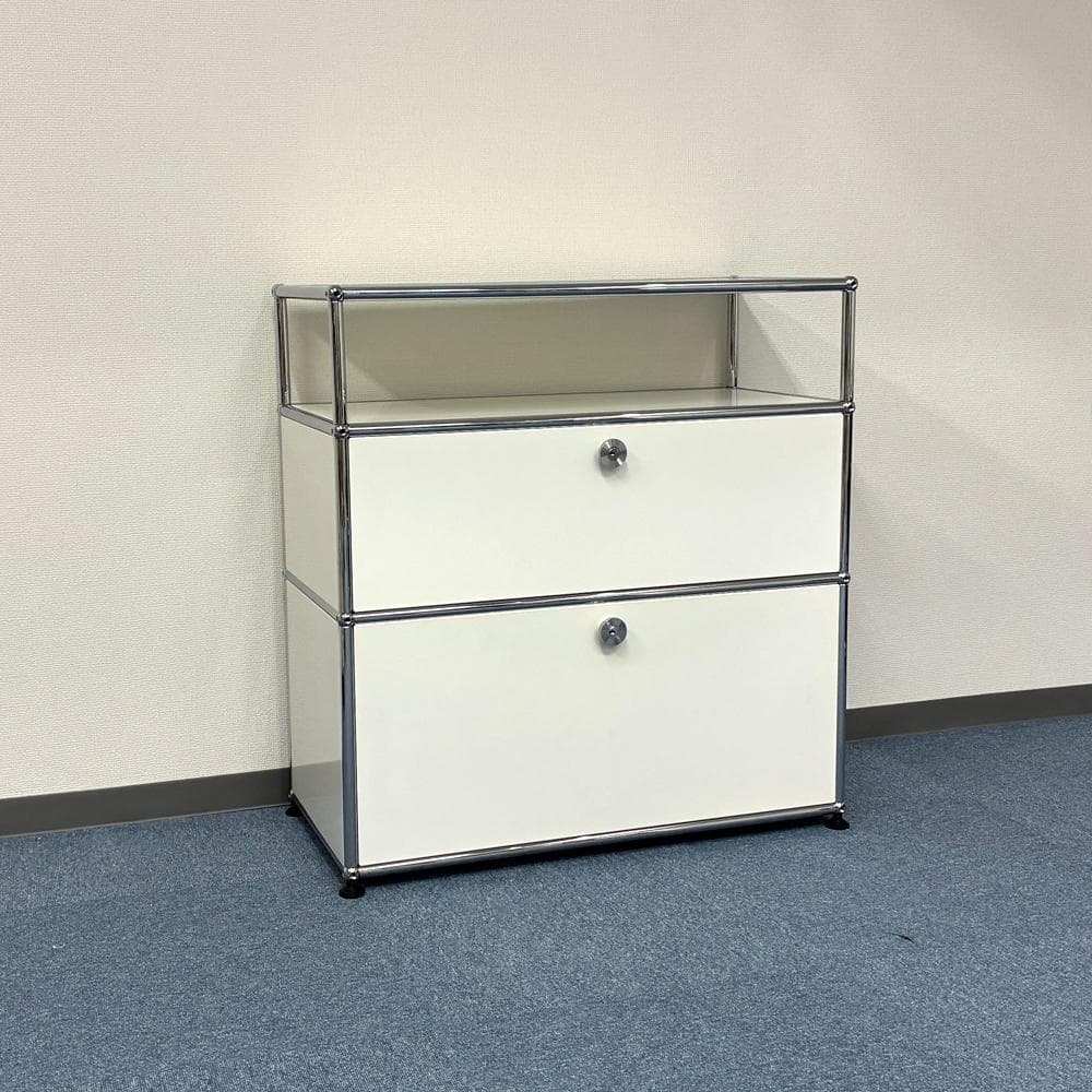 中古 USMハラー｜キャビネット サイドボード 1列3段 ピュアホワイト