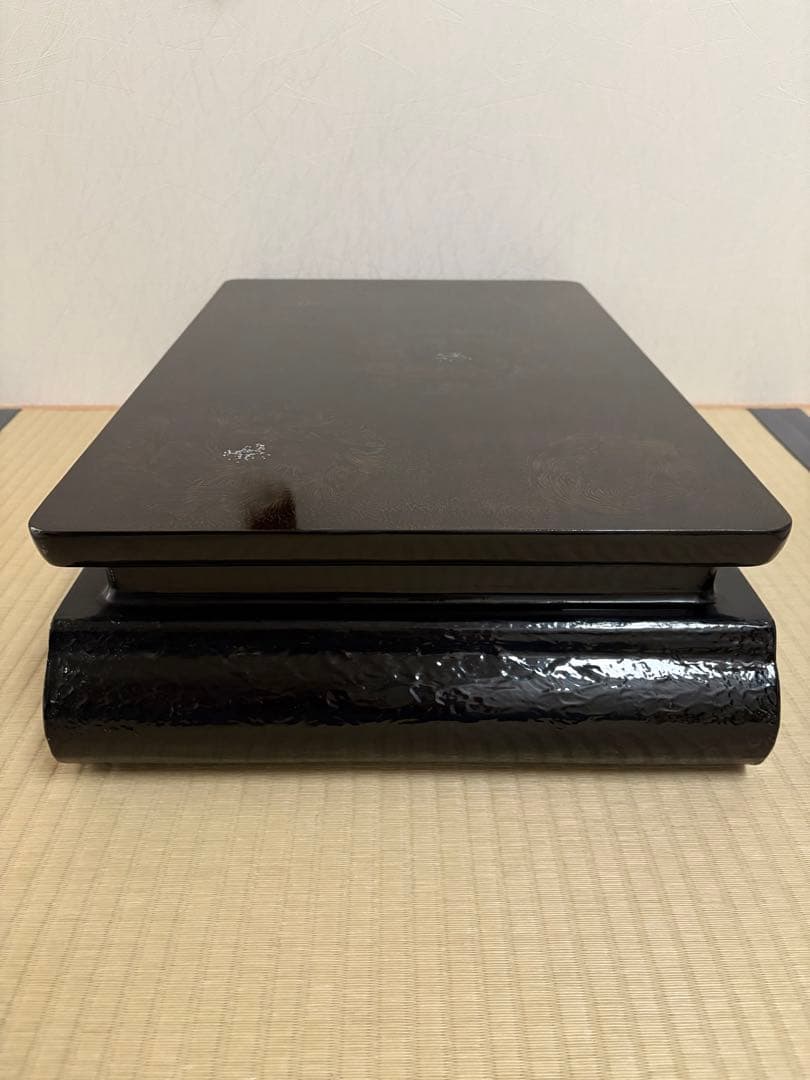 津軽塗？巻足螺鈿花台(大型)平卓　飾り台　盆栽台