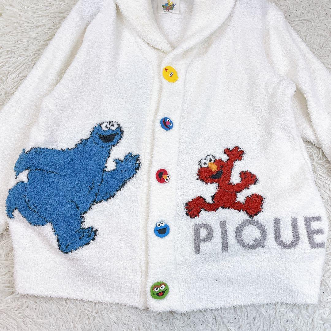 極美品✨ジェラートピケ SESAME STREE ジャガードショールカーディガン