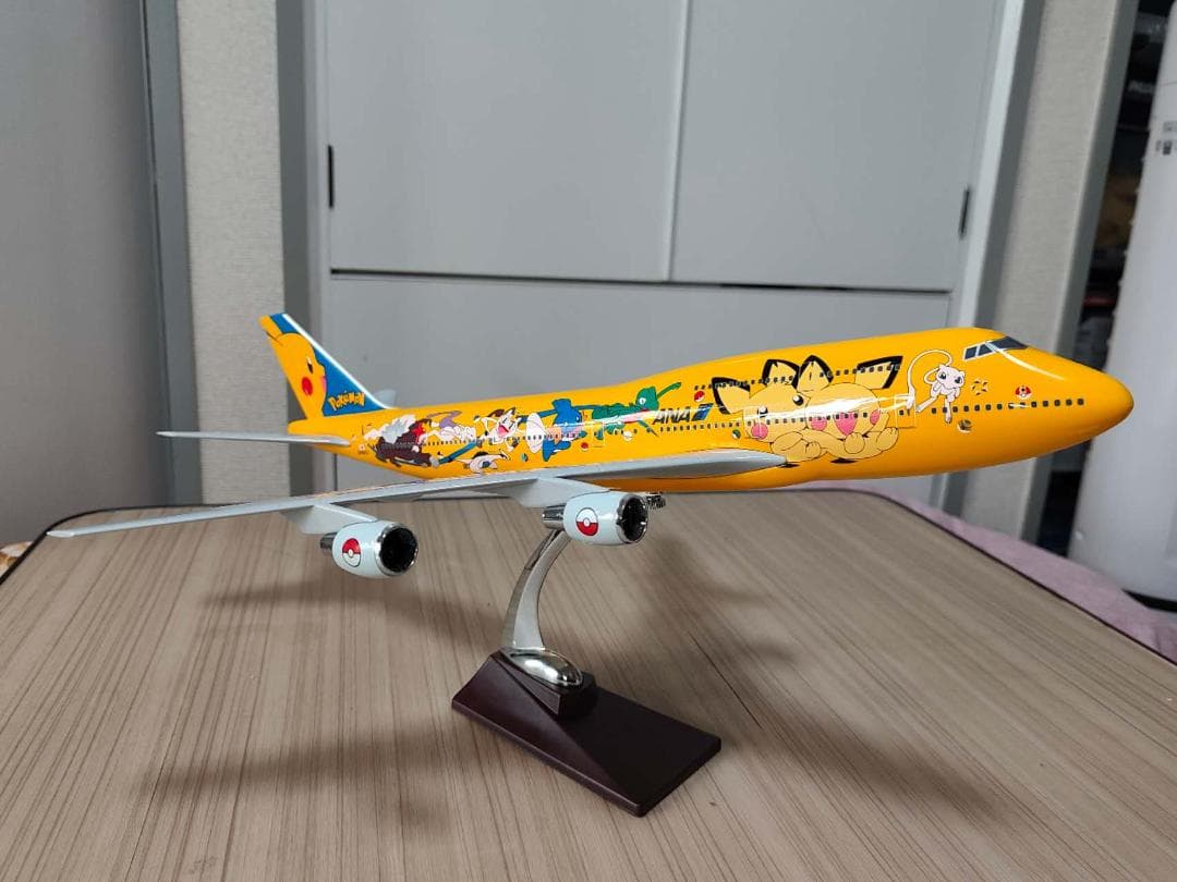 中古品　飛行機模型　ANA　全長約47cm　ボーイング　B747　スタンド付