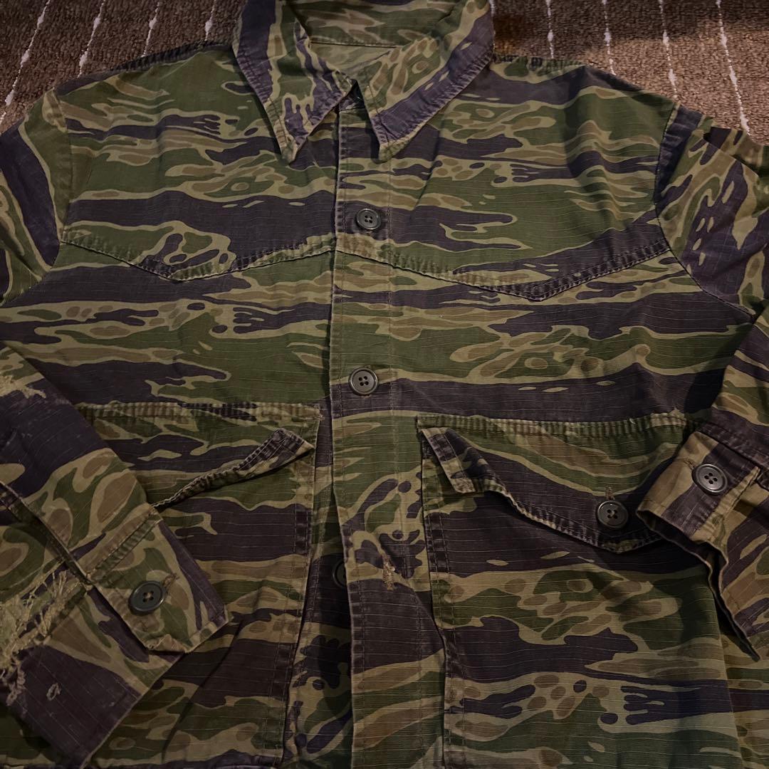 60S 70S ビンテージ　タイガーストライプ　タイガーカモ　ジャケット