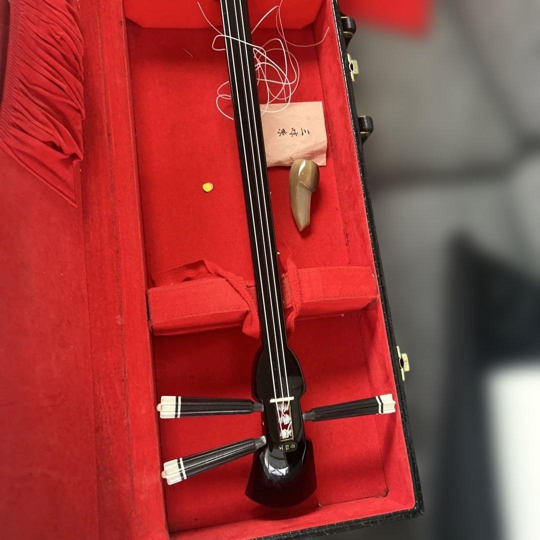 ヘビ皮 三線本体 3弦 黒/ベージュ