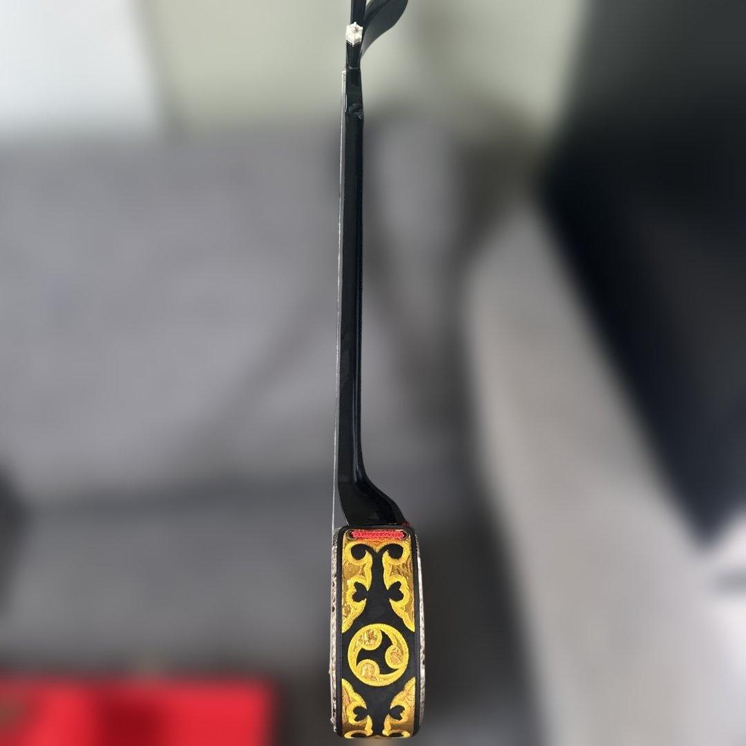 ヘビ皮 三線本体 3弦 黒/ベージュ