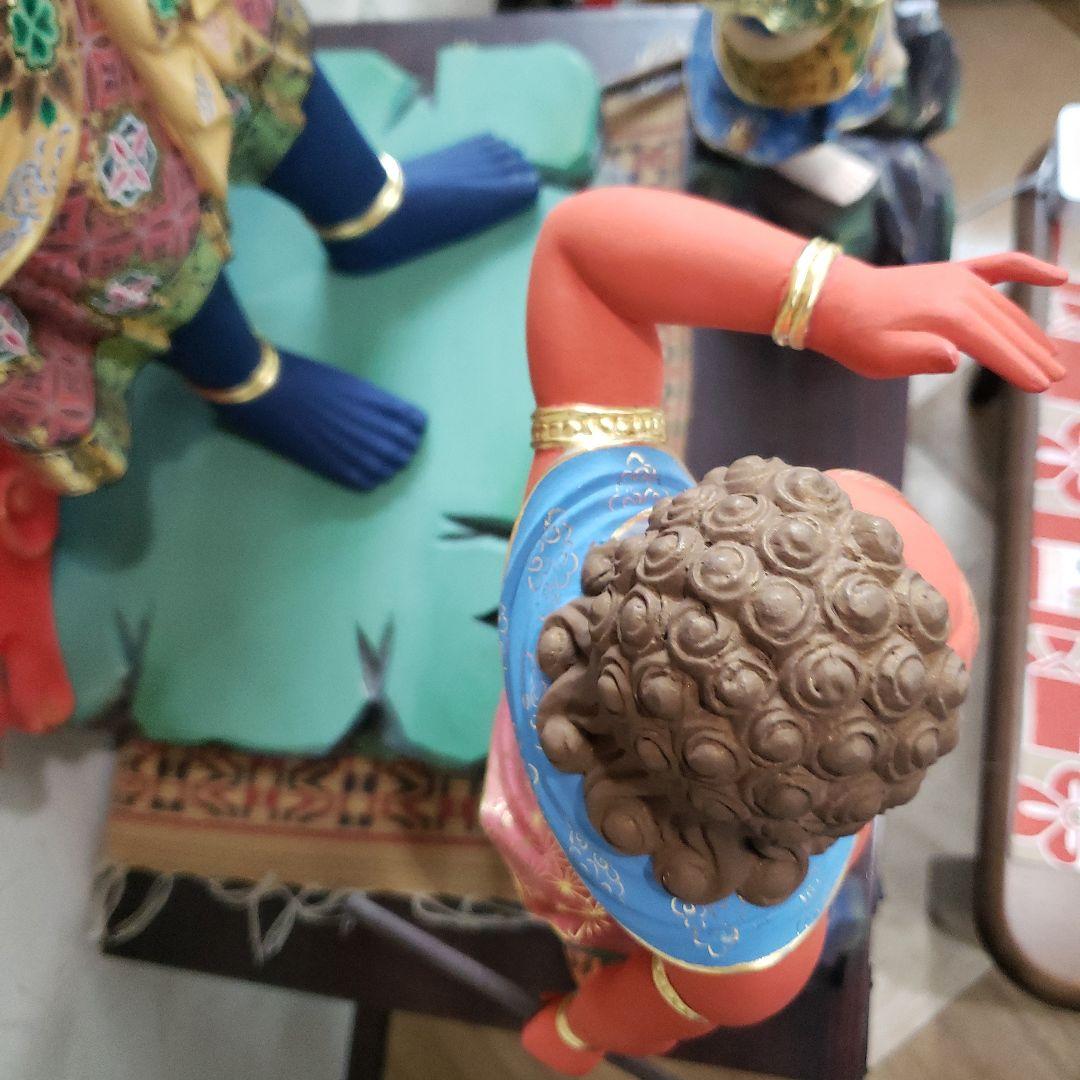 Ｂフライデー送料無料★極彩色 不動明王三尊像2尺★矜羯羅童子・制多迦童子1尺