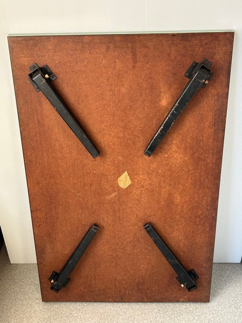 ヴィンテージ　昭和レトロ 鉄脚 折り畳み 座卓 机　テーブル ミッドセンチュリー