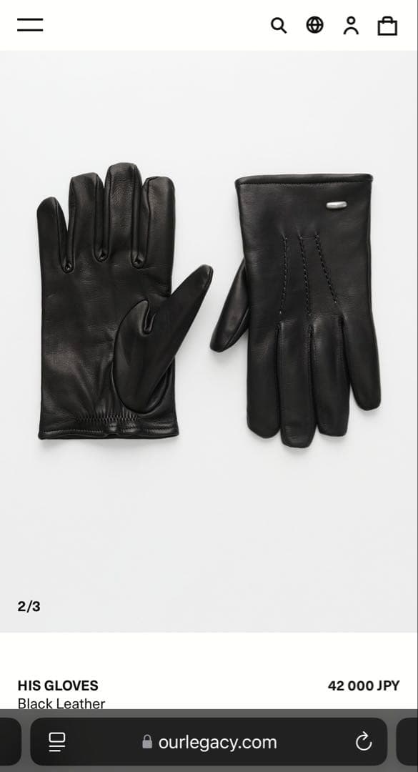 OUR LEGACY レザー グローブ S 新品未使用