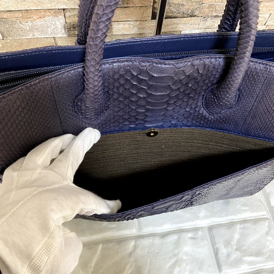 【美品】ANKH-JET　アンクジェット　パイソン　ハンドバッグ　パープル