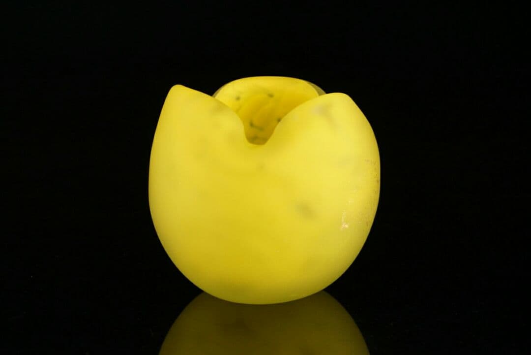 真作 「文化勲章受賞」 藤田喬平 手吹 金彩 灰皿 ガラス (希少カラー)共箱付