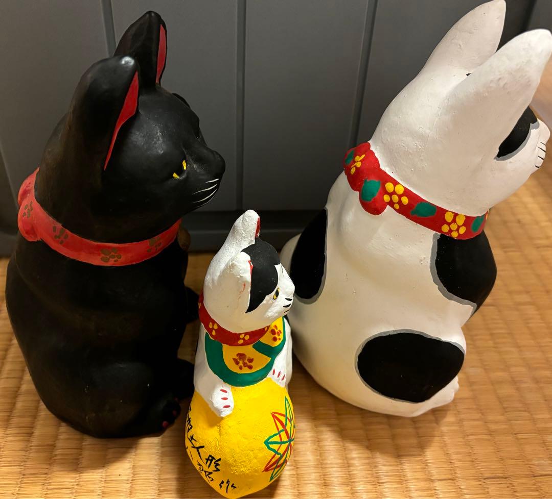 郷土玩具　高山八郎 招き猫　まねきねこ　3点セット