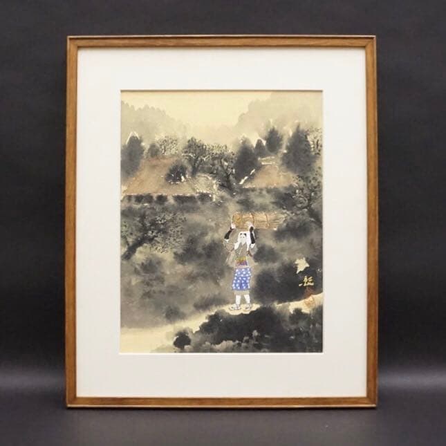 作者不詳 共シール 日本画 和紙 肉筆画 美術 芸術 絵画 アート 風景画