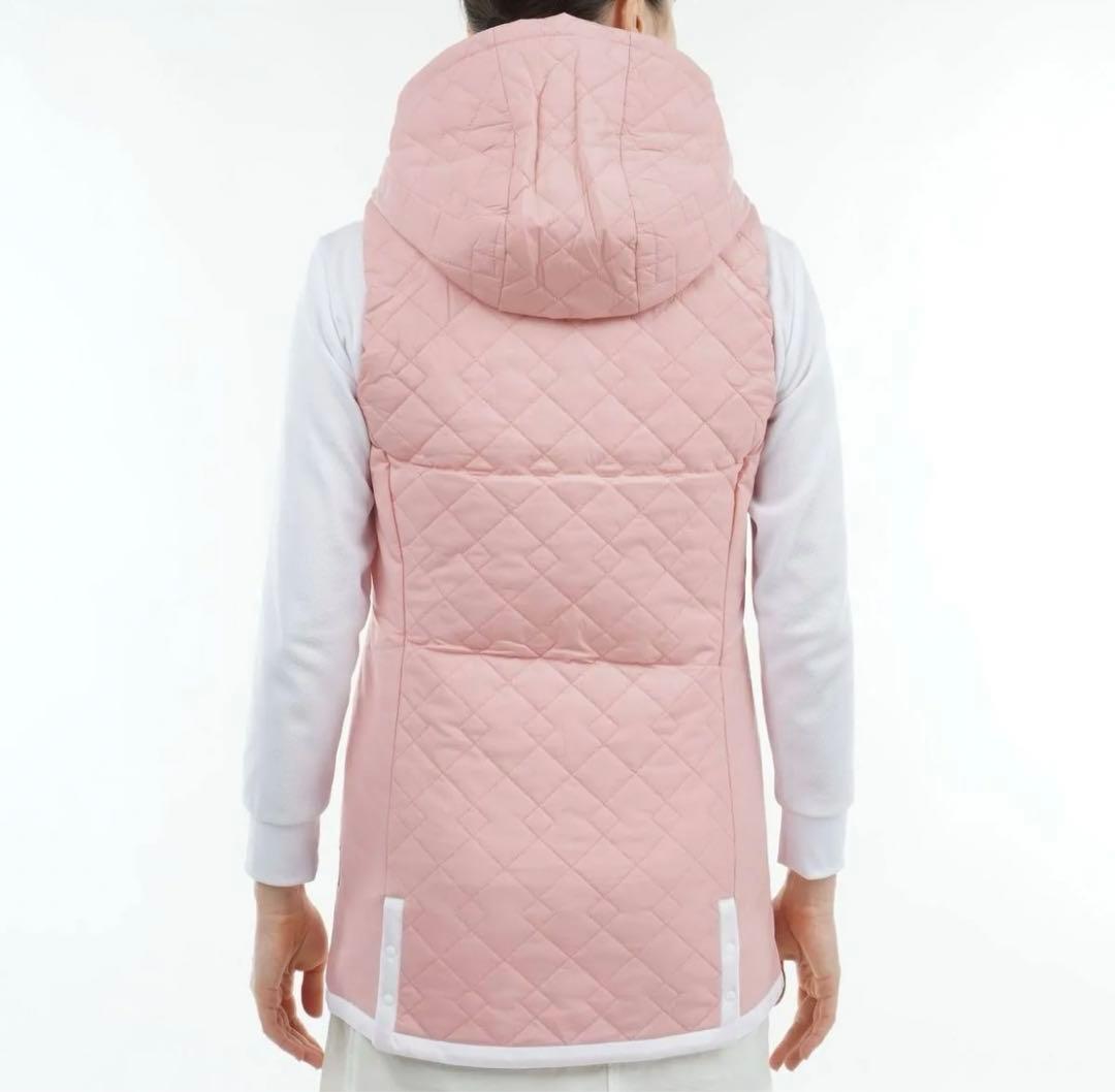 【チェリー 様】Taylor Made 中綿フーディベスト　ロング丈　ピンク　M