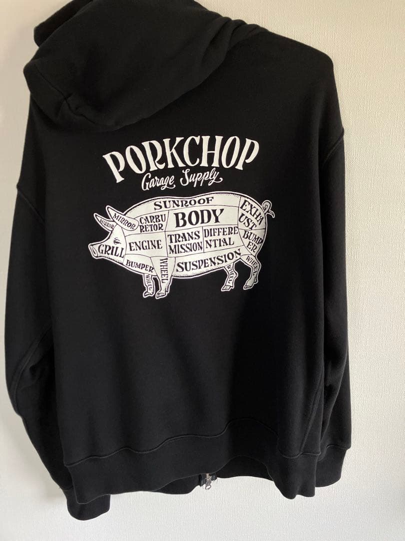 PORKCHOP HOODIEブラックパーカー　M