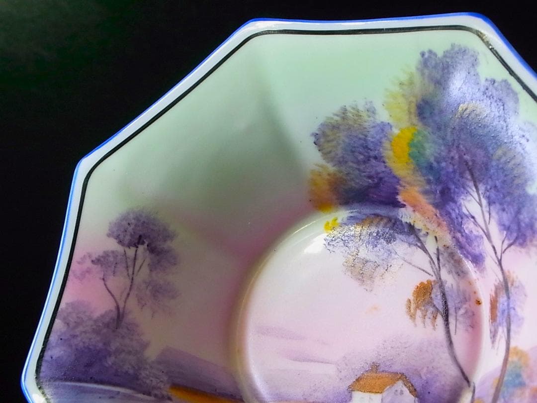 【 E954 】 超名品　大正期～昭和初期　ノリタケ　ハンドペイント鉢＆小皿二点