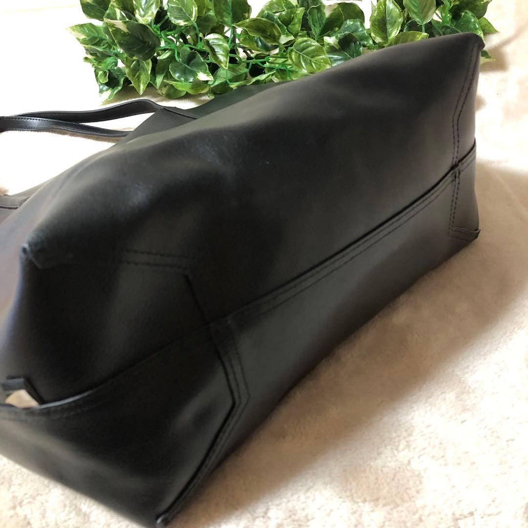 極美品　ケイトスペード　トートバッグ　リバーシブル　ポーチ付き　レオパード柄　黒