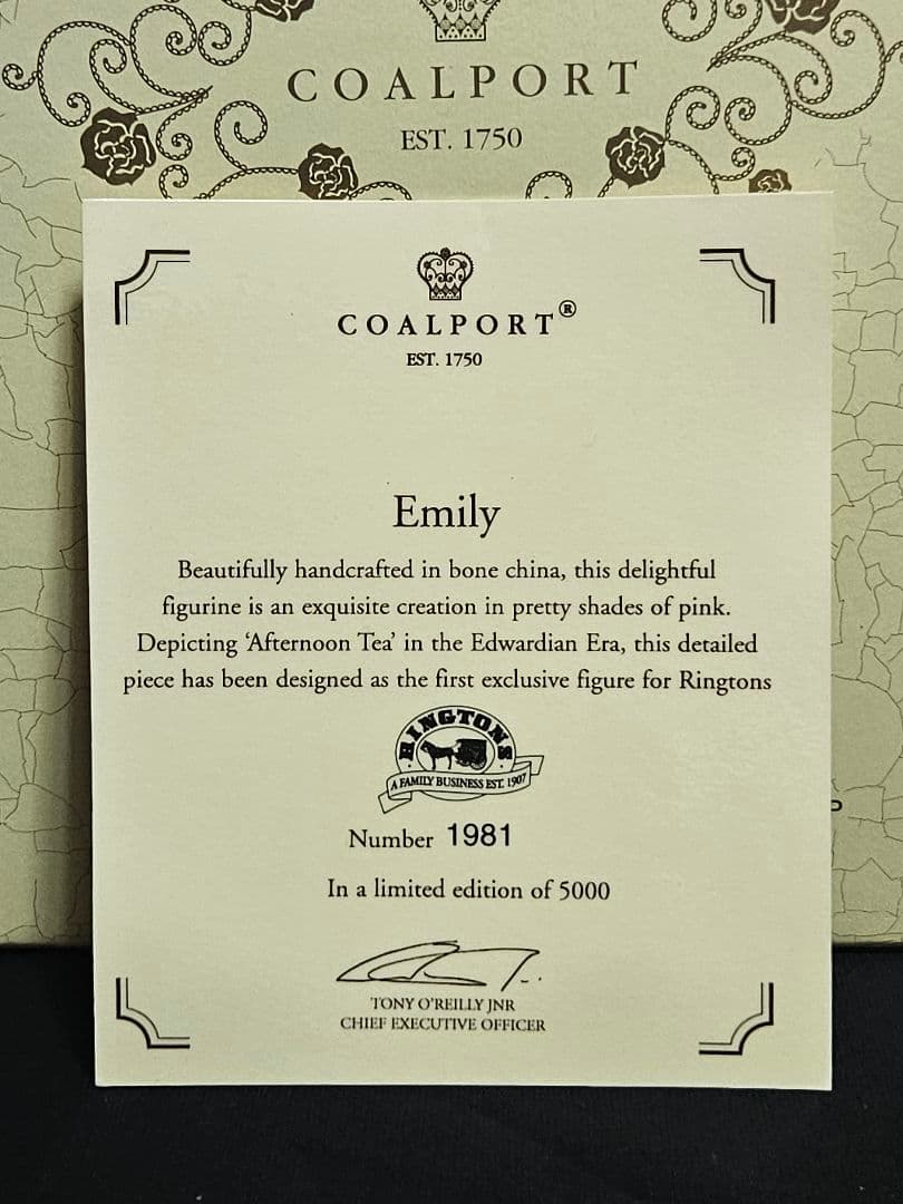 新品箱入り 証明書付き リントンズ エミリー コールポート フィギュリン 美品