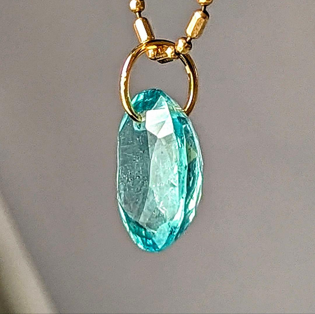 ♢こだま ここ♢K18 アパタイト2.73ct チャ―ム ペンダントトップ