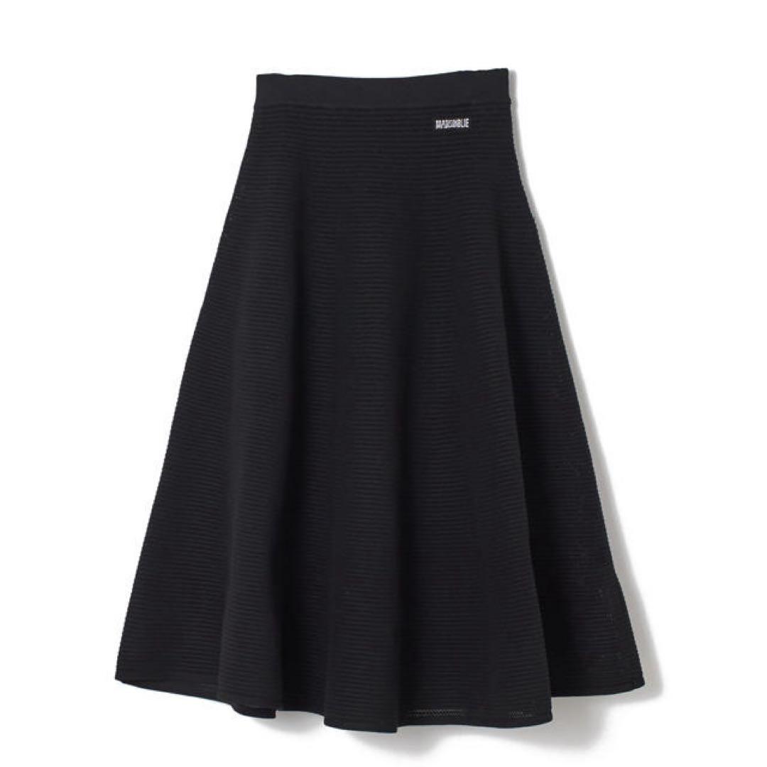 マディソンブルー メッシュニットフレアスカート　M