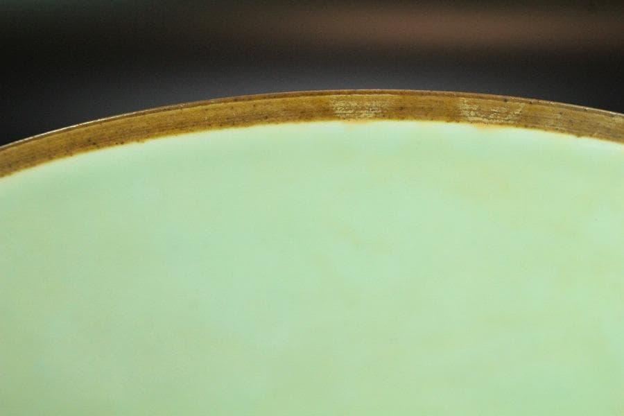 中国美術 青白磁 陽刻 鳳紋 碗 φ20cm(K-LC194)