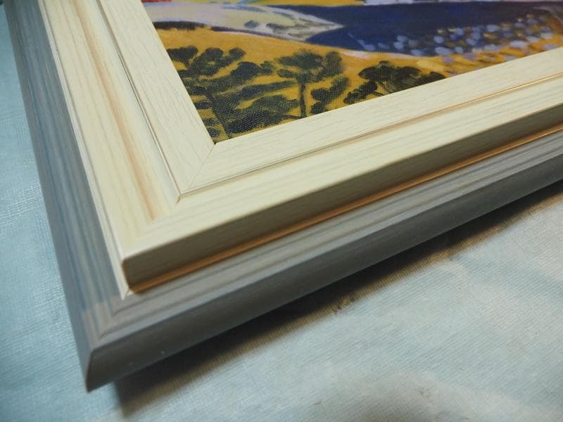 絵画 風景　片岡球子 「梅赤富士」 サインF6サイズ額装済み 肉筆手描き